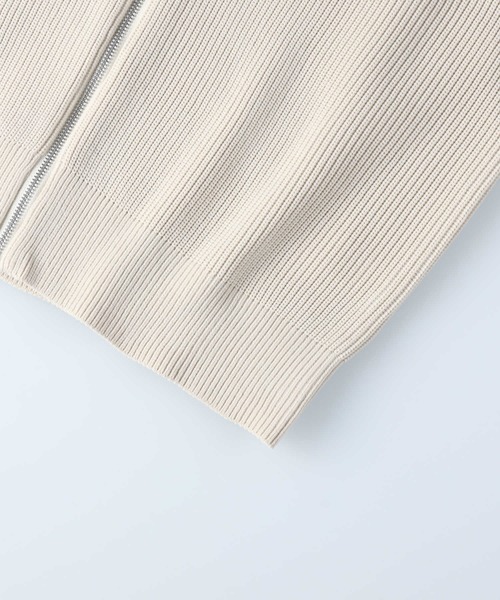 PLUS ONE（プラスワン）の「【PLUS ONE】軽テク 畦編みドライバーズニット（ニット/セーター・メンズ・オフホワイト/ブラック・M/L/XL）」の6枚目の写真