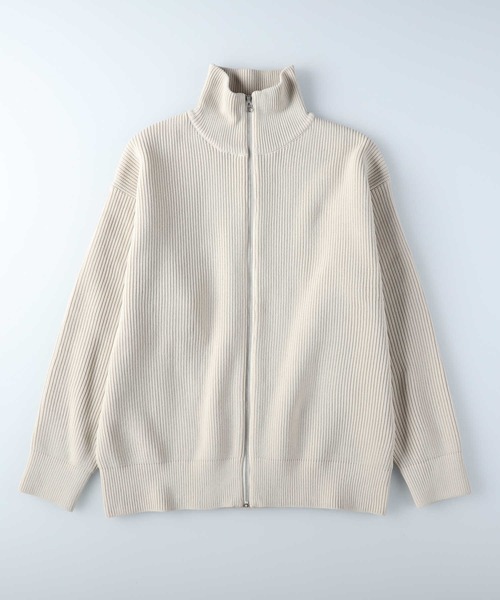 PLUS ONE（プラスワン）の「【PLUS ONE】軽テク 畦編みドライバーズニット（ニット/セーター・メンズ・オフホワイト/ブラック・M/L/XL）」の14枚目の写真