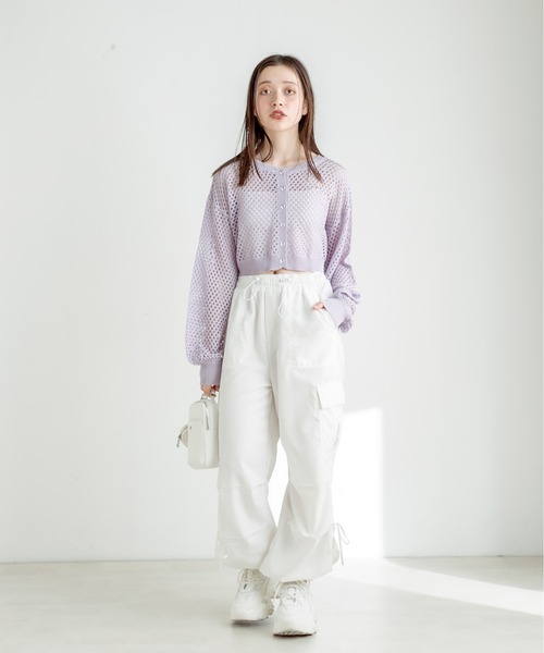 OLIVE des OLIVE（オリーブデオリーブ）の「【WEB/一部店舗限定カラーあり】NEW裾スリットリボンカーゴパンツ　1032020060（カーゴパンツ・レディース・サックスブルー/ブラック/ピンク系その他/ピンク/オフホワイト・FREE）」の6枚目の写真