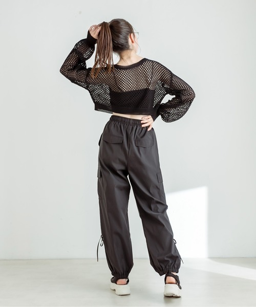 OLIVE des OLIVE（オリーブデオリーブ）の「【WEB/一部店舗限定カラーあり】NEW裾スリットリボンカーゴパンツ　1032020060（カーゴパンツ・レディース・サックスブルー/ブラック/ピンク系その他/ピンク/オフホワイト・FREE）」の15枚目の写真