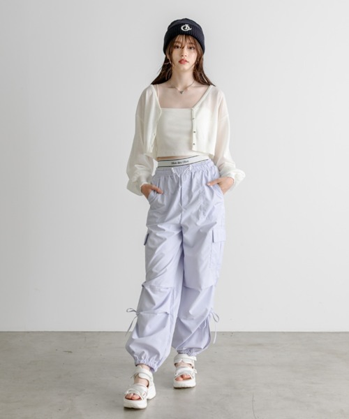 OLIVE des OLIVE（オリーブデオリーブ）の「【WEB/一部店舗限定カラーあり】NEW裾スリットリボンカーゴパンツ　1032020060（カーゴパンツ・レディース・サックスブルー/ブラック/ピンク系その他/ピンク/オフホワイト・FREE）」の20枚目の写真