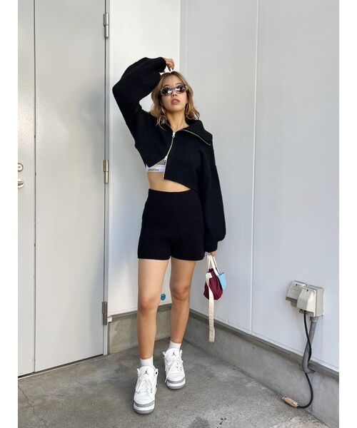 EVRIS（エヴリス）の「ニットショートパンツ【セットアップ着用可能】（その他パンツ・レディース・アイボリー/ブルー/ブラック/グレー・FREE）」の11枚目の写真