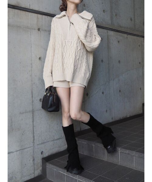 EVRIS（エヴリス）の「ニットショートパンツ【セットアップ着用可能】（その他パンツ・レディース・アイボリー/ブルー/ブラック/グレー・FREE）」の20枚目の写真