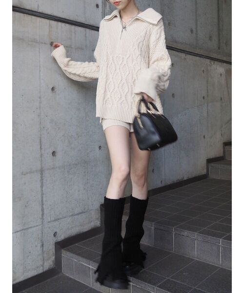 EVRIS（エヴリス）の「ニットショートパンツ【セットアップ着用可能】（その他パンツ・レディース・アイボリー/ブルー/ブラック/グレー・FREE）」の21枚目の写真