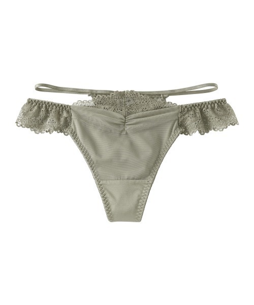 aimerfeel（エメフィール）の「SEXY シアーレイヤード Tバックショーツ（ショーツ・レディース・グレイッシュブルー/ベージュ/ピンク/ブラック/パープル/カーキ/オフホワイト/ベビーピンク・MEDIUM/LARGE）」の5枚目の写真