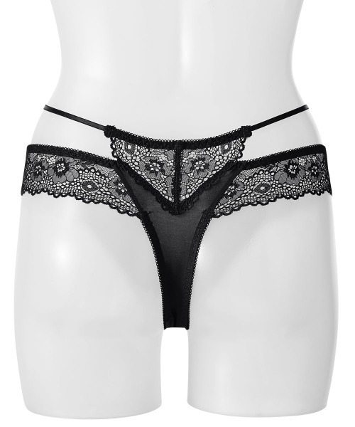 aimerfeel（エメフィール）の「SEXY シアーレイヤード Tバックショーツ（ショーツ・レディース・グレイッシュブルー/ベージュ/ピンク/ブラック/パープル/カーキ/オフホワイト/ベビーピンク・MEDIUM/LARGE）」の9枚目の写真