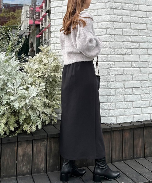 INGNI（イング）の「フェザーショート丈ニットカーディガン＋肩リボンキャミSET（アンサンブル・レディース・グレー系その他/アイボリー/ピンク・M）」の7枚目の写真