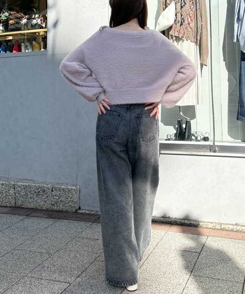 INGNI（イング）の「フェザーショート丈ニットカーディガン＋肩リボンキャミSET（アンサンブル・レディース・グレー系その他/アイボリー/ピンク・M）」の21枚目の写真