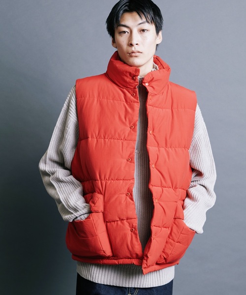 【セール】【SELECT】IR:N/C RIPSTOP HOOD ECO DOWN JACKET:ナイロン/コットン リップストップ エコダウン ベスト（ダウンベスト）｜Magine（マージン）