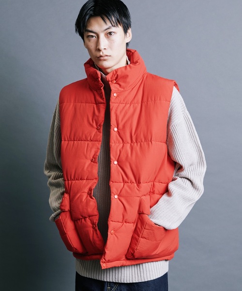 【セール】【SELECT】IR:N/C RIPSTOP HOOD ECO DOWN JACKET:ナイロン/コットン リップストップ エコダウン ベスト（ダウンベスト）｜Magine（マージン）