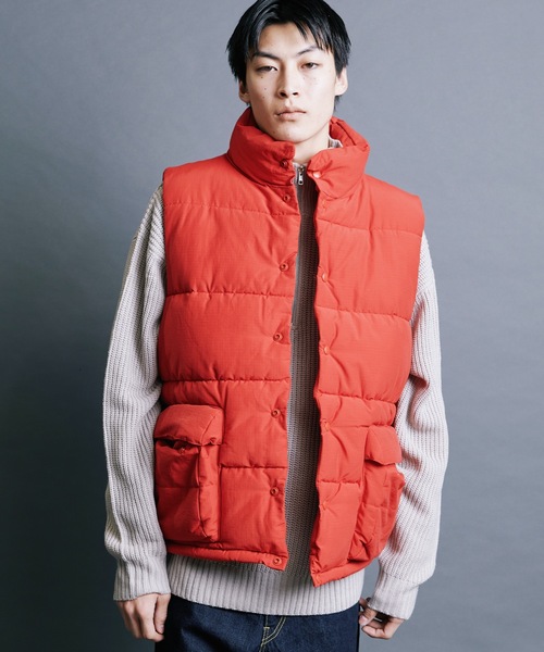 【セール】【SELECT】IR:N/C RIPSTOP HOOD ECO DOWN JACKET:ナイロン/コットン リップストップ エコダウン ベスト（ダウンベスト）｜Magine（マージン）