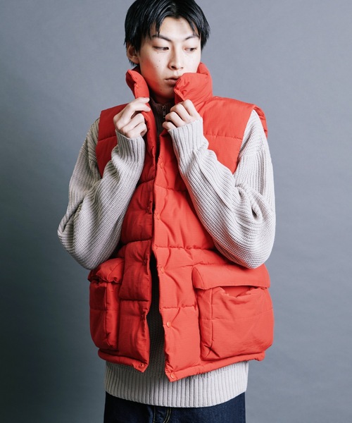 【セール】【SELECT】IR:N/C RIPSTOP HOOD ECO DOWN JACKET:ナイロン/コットン リップストップ エコダウン ベスト（ダウンベスト）｜Magine（マージン）