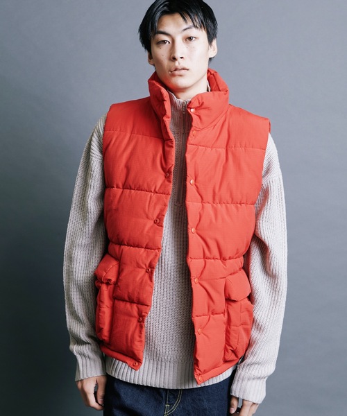 【セール】【SELECT】IR:N/C RIPSTOP HOOD ECO DOWN JACKET:ナイロン/コットン リップストップ エコダウン ベスト（ダウンベスト）｜Magine（マージン）