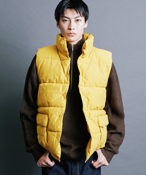 【セール】【SELECT】IR:N/C RIPSTOP HOOD ECO DOWN JACKET:ナイロン/コットン リップストップ エコダウン ベスト（ダウンベスト）｜Magine（マージン）