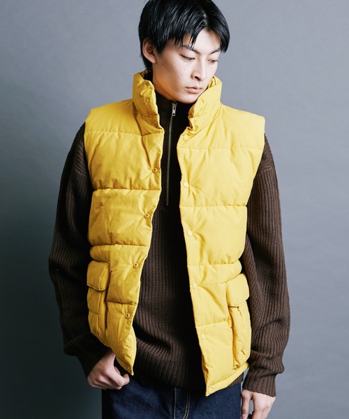 【セール】【SELECT】IR:N/C RIPSTOP HOOD ECO DOWN JACKET:ナイロン/コットン リップストップ エコダウン ベスト（ダウンベスト）｜Magine（マージン）