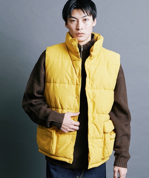 【セール】【SELECT】IR:N/C RIPSTOP HOOD ECO DOWN JACKET:ナイロン/コットン リップストップ エコダウン ベスト（ダウンベスト）｜Magine（マージン）