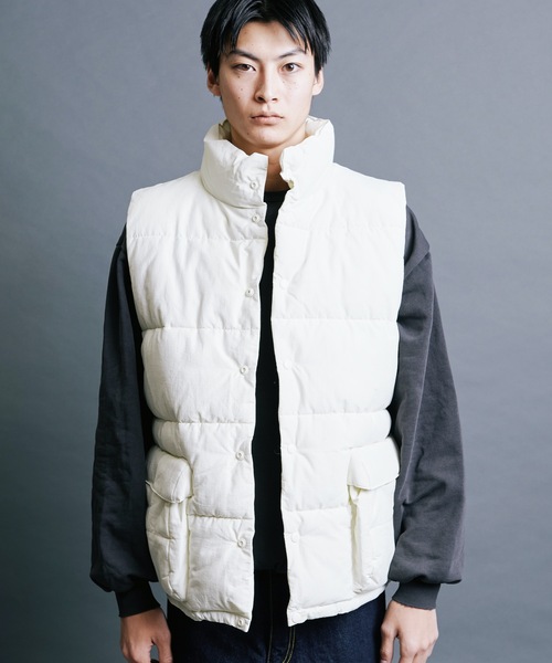 【セール】【SELECT】IR:N/C RIPSTOP HOOD ECO DOWN JACKET:ナイロン/コットン リップストップ エコダウン ベスト（ダウンベスト）｜Magine（マージン）
