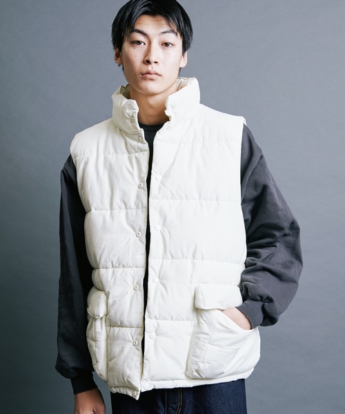【セール】【SELECT】IR:N/C RIPSTOP HOOD ECO DOWN JACKET:ナイロン/コットン リップストップ エコダウン ベスト（ダウンベスト）｜Magine（マージン）