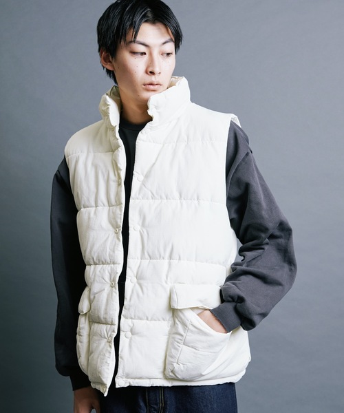 【セール】【SELECT】IR:N/C RIPSTOP HOOD ECO DOWN JACKET:ナイロン/コットン リップストップ エコダウン ベスト（ダウンベスト）｜Magine（マージン）