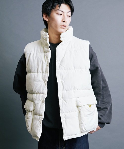 【セール】【SELECT】IR:N/C RIPSTOP HOOD ECO DOWN JACKET:ナイロン/コットン リップストップ エコダウン ベスト（ダウンベスト）｜Magine（マージン）