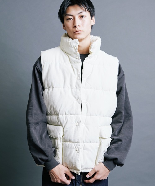 【セール】【SELECT】IR:N/C RIPSTOP HOOD ECO DOWN JACKET:ナイロン/コットン リップストップ エコダウン ベスト（ダウンベスト）｜Magine（マージン）