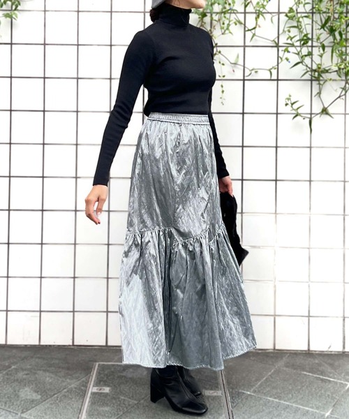 PICCIN(ピッチン)の「ラメタートル無地ニット(ニット/セーター・レディース・オフホワイト/ブラック/ベージュ/グリーン/イエロー/レッド・M)」の20枚目の写真