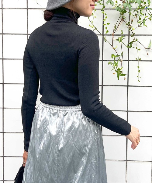 PICCIN(ピッチン)の「ラメタートル無地ニット(ニット/セーター・レディース・オフホワイト/ブラック/ベージュ/グリーン/イエロー/レッド・M)」の15枚目の写真