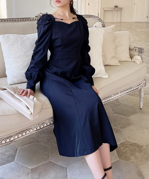 セール】フロントチェーンマーメイドワンピース（ワンピース）｜MIIA