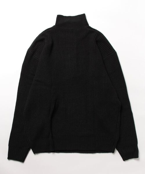 おしゃれスタ(オシャレスタ)の「アクリル畦編みハーフZIP プルオーバーニット【IR】(ニット/セーター・メンズ・ブラウン/ブラック/オレンジ/グリーン・M/L/XL)」の5枚目の写真