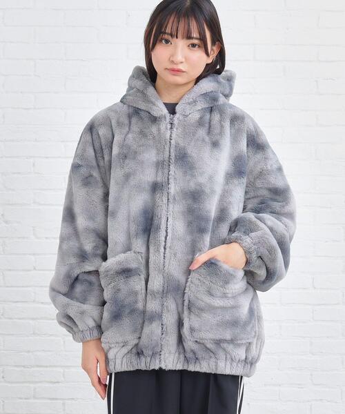 PINK-latte（ピンクラテ）の「◆アニマルエコファーブルゾン（ブルゾン・キッズ・ピンク/ブラック/アイボリー/ブラック系1・14/15 /16）」の5枚目の写真