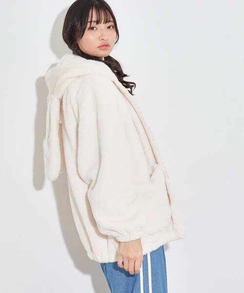 PINK-latte（ピンクラテ）の「◆アニマルエコファーブルゾン（ブルゾン・キッズ・ピンク/ブラック/アイボリー/ブラック系1・14/15 /16）」の13枚目の写真