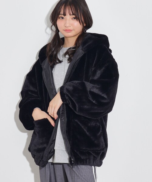 PINK-latte（ピンクラテ）の「◆アニマルエコファーブルゾン（ブルゾン・キッズ・ピンク/ブラック/アイボリー/ブラック系1・14/15 /16）」の16枚目の写真