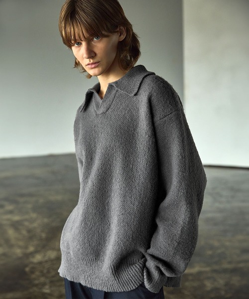 EMMA CLOTHES（エマクローズ）の「ルーズモヘアライクポロニット EMMA