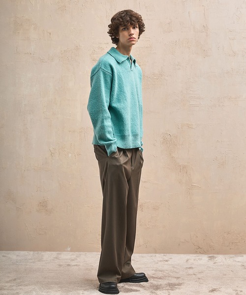 EMMA CLOTHES（エマクローズ）の「ルーズモヘアライクポロニット EMMA CLOTHES（ニット/セーター・メンズ・グレー/ブラック/ブルー/ベージュ・M/L）」の21枚目の写真