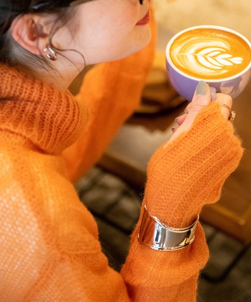 COMMRE（コムル）の「シアーモヘアタートル（ニット/セーター・レディース・オレンジ/ライム/ホワイト・FREE）」の20枚目の写真