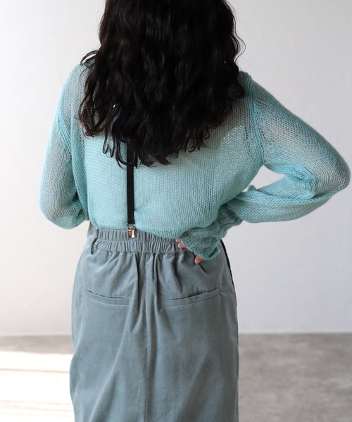 COMMRE（コムル）の「シアーモヘアタートル（ニット/セーター・レディース・オレンジ/ライム/ホワイト・FREE）」の9枚目の写真