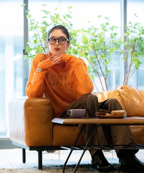 COMMRE（コムル）の「シアーモヘアタートル（ニット/セーター・レディース・オレンジ/ライム/ホワイト・FREE）」の16枚目の写真