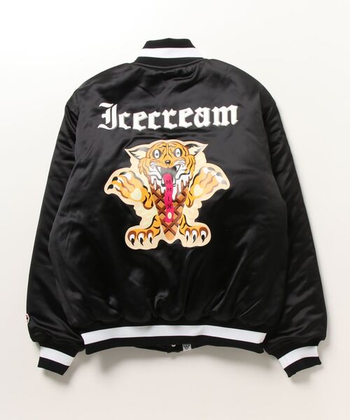 ICECREAM（アイスクリーム）の「SATIN VARSITY JACKET（ブルゾン・メンズ・グレー/ブラック/ブルー・X-LARGE/LARGE/MEDIUM/SMALL）」の13枚目の写真
