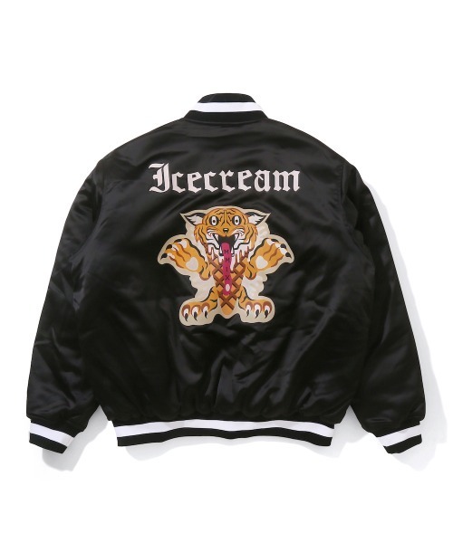 ICECREAM（アイスクリーム）の「SATIN VARSITY JACKET（ブルゾン・メンズ・グレー/ブラック/ブルー・X-LARGE/LARGE/MEDIUM/SMALL）」の4枚目の写真