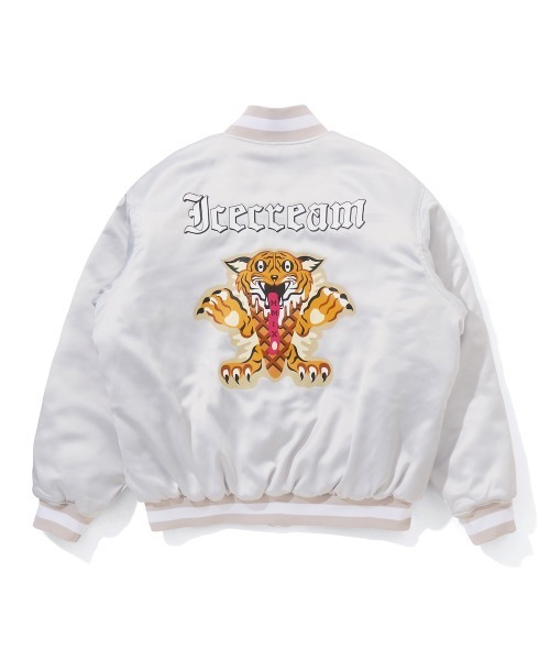 ICECREAM（アイスクリーム）の「SATIN VARSITY JACKET（ブルゾン・メンズ・グレー/ブラック/ブルー・X-LARGE/LARGE/MEDIUM/SMALL）」の5枚目の写真