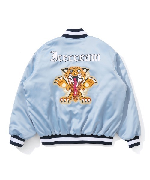 ICECREAM（アイスクリーム）の「SATIN VARSITY JACKET（ブルゾン・メンズ・グレー/ブラック/ブルー・X-LARGE/LARGE/MEDIUM/SMALL）」の6枚目の写真