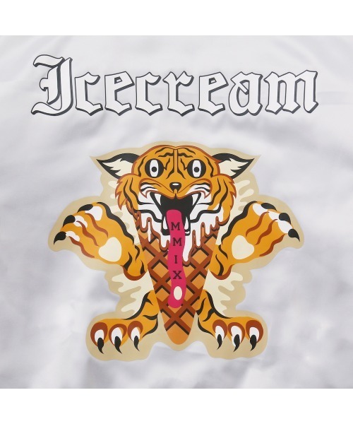 ICECREAM（アイスクリーム）の「SATIN VARSITY JACKET（ブルゾン・メンズ・グレー/ブラック/ブルー・X-LARGE/LARGE/MEDIUM/SMALL）」の11枚目の写真