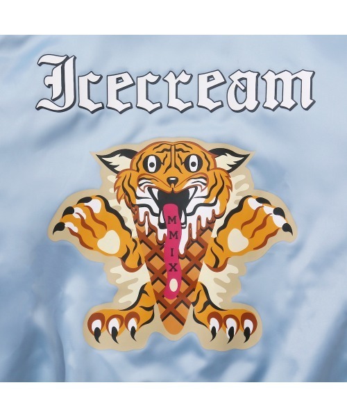 ICECREAM（アイスクリーム）の「SATIN VARSITY JACKET（ブルゾン・メンズ・グレー/ブラック/ブルー・X-LARGE/LARGE/MEDIUM/SMALL）」の12枚目の写真