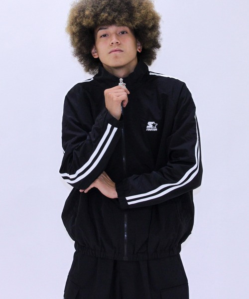 STARTER BLACK LABEL（スターターブラックレーベル）の「STARTER BLACK LABEL ナイロンワッシャー 袖ライン ラグラン 裏メッシュトラックジャケット（ナイロンジャケット・メンズ・ブラック・M/L/XL）」の22枚目の写真