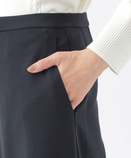 TRANS WORK(トランスワーク)の「【ウォッシャブル】ダブルフェイスストレッチワイドフレアパンツ(その他パンツ・レディース・ブラック/ネイビー・40/38)」の8枚目の写真