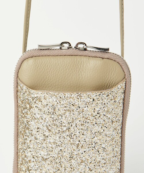 BEAUTY&YOUTH UNITED ARROWS（ビューティーアンドユースユナイテッドアローズ）の「レザー×グリッター ジップスリム ウォレットショルダー（財布・レディース・ゴールド/ブラック/その他1・FREE）」の12枚目の写真