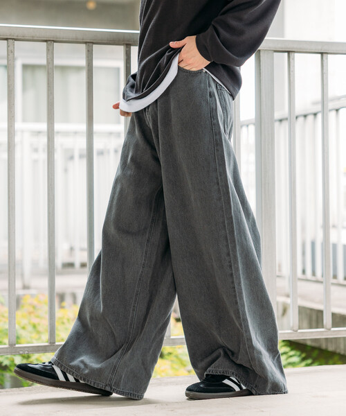 デニム フレアデニム メンズデニム フレアパンツ ワイドデニム セール】限定展開 ワイドフレアシルエット デニムパンツ（デニムパンツ