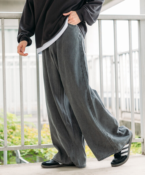 デニム フレアデニム メンズデニム フレアパンツ ワイドデニム FREAK'S STORE/ワイドフレアシルエット デニムパンツ【限定展開