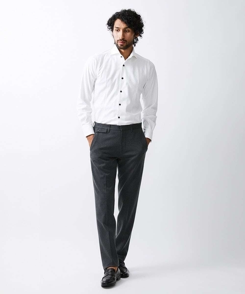 MICHEL KLEIN HOMME (ミッシェルクランオム)の「《日本製》立体柄ストレッチラッセルシャツ(シャツ/ブラウス・メンズ・ネイビー/グレー/ホワイト・MEDIUM/LARGE/X-LARGE)」の9枚目の写真
