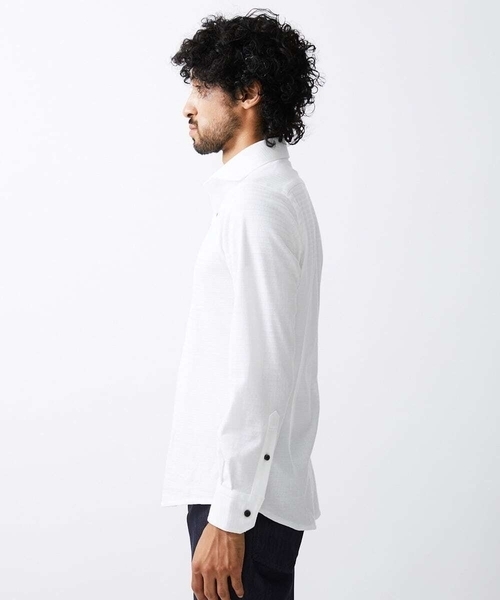 MICHEL KLEIN HOMME (ミッシェルクランオム)の「《日本製》立体柄ストレッチラッセルシャツ(シャツ/ブラウス・メンズ・ネイビー/グレー/ホワイト・MEDIUM/LARGE/X-LARGE)」の10枚目の写真